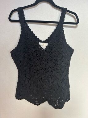 Vintage Express Tricot Handknit Crochet Tank Top
